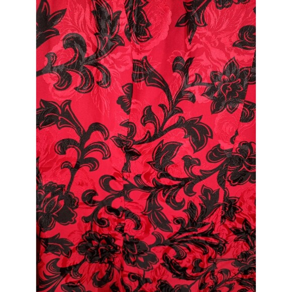 Vintage Richard Warren Silk Peplum Button Long Sleeve Floral Red Top Size 10 - Picture 4 of 9